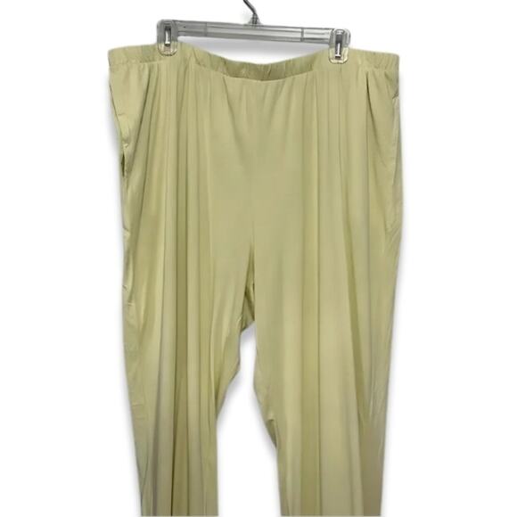 Open Edit Pull-On Pants Side Pocket Full Length Knit Yellow Women's 2X Plus NWOT - Picture 2 of 8